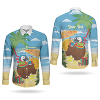 Chilling Parrot Hawaii Summer Christmas Personalized Couples Matching Summer Maxi Dress and Long Sleeve Button Shirt It's 5 O'Clock Somewhere Beachy Vibes LT14 - Polynesian Pride