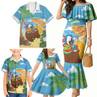 Chilling Parrot Hawaii Summer Christmas Personalized Family Matching Mermaid Dress and Hawaiian Shirt It's 5 O'Clock Somewhere Beachy Vibes LT14 - Polynesian Pride
