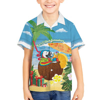Chilling Parrot Hawaii Summer Christmas Personalized Family Matching Off The Shoulder Long Sleeve Dress and Hawaiian Shirt It's 5 O'Clock Somewhere Beachy Vibes
