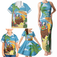 Chilling Parrot Hawaii Summer Christmas Personalized Family Matching Tank Maxi Dress and Hawaiian Shirt It's 5 O'Clock Somewhere Beachy Vibes LT14 - Polynesian Pride