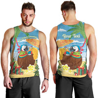 Chilling Parrot Hawaii Summer Christmas Personalized Men Tank Top It's 5 O'Clock Somewhere Beachy Vibes