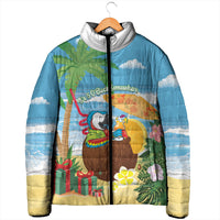 Chilling Parrot Hawaii Summer Christmas Personalized Padded Jacket It's 5 O'Clock Somewhere Beachy Vibes