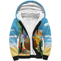 Chilling Parrot Hawaii Summer Christmas Personalized Sherpa Hoodie It's 5 O'Clock Somewhere Beachy Vibes