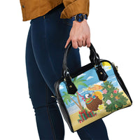 Chilling Parrot Hawaii Summer Christmas Personalized Shoulder Handbag It's 5 O'Clock Somewhere Beachy Vibes