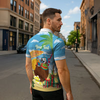 Chilling Parrot Hawaii Summer Christmas Personalized Zipper Polo Shirt It's 5 O'Clock Somewhere Beachy Vibes LT14 - Polynesian Pride