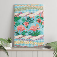 Flamingo Hawaii Summer Canvas Wall Art Hawaiian Lei Pakala Motifs Tropical Style
