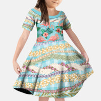 Flamingo Hawaii Summer Family Matching Summer Maxi Dress and Hawaiian Shirt Hawaiian Lei Pakala Motifs Tropical Style