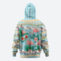 Flamingo Hawaii Summer Hoodie Hawaiian Lei Pakala Motifs Tropical Style