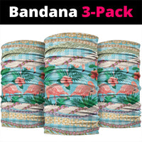 Flamingo Hawaii Summer Neck Gaiter Hawaiian Lei Pakala Motifs Tropical Style