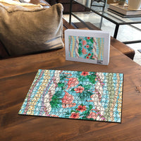 Flamingo Hawaii Summer Puzzle Hawaiian Lei Pakala Motifs Tropical Style