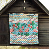 Flamingo Hawaii Summer Quilt Hawaiian Lei Pakala Motifs Tropical Style