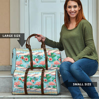 Flamingo Hawaii Summer Travel Bag Hawaiian Lei Pakala Motifs Tropical Style