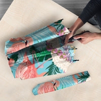 Flamingo Hawaii Summer Umbrella Hawaiian Lei Pakala Motifs Tropical Style