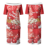 New Zealand Christmas In July Personalised Family Matching Puletasi and Hawaiian Shirt Funny Santa Sheep Meri Kirihimete Red LT14 Mom's Dress Red - Polynesian Pride