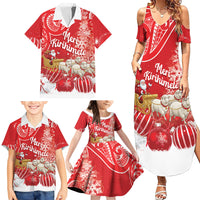 New Zealand Christmas In July Personalised Family Matching Summer Maxi Dress and Hawaiian Shirt Funny Santa Sheep Meri Kirihimete Red
