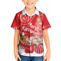 New Zealand Christmas In July Personalised Kid Hawaiian Shirt Funny Santa Sheep Meri Kirihimete Red LT14 Kid Red - Polynesian Pride