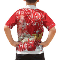 New Zealand Christmas In July Personalised Kid Hawaiian Shirt Funny Santa Sheep Meri Kirihimete Red LT14 - Polynesian Pride