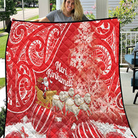 New Zealand Christmas In July Quilt Funny Santa Sheep Meri Kirihimete Red