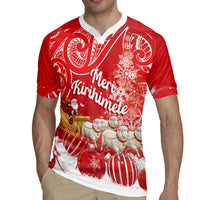 New Zealand Christmas In July Personalised Rugby Jersey Funny Santa Sheep Meri Kirihimete Red
