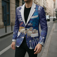 New Zealand Christmas In July Personalised Blazer Funny Santa Sheep Meri Kirihimete Blue