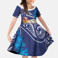 New Zealand Christmas In July Personalised Family Matching Mermaid Dress and Hawaiian Shirt Funny Santa Sheep Meri Kirihimete Blue