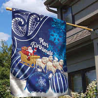 New Zealand Christmas In July Garden Flag Funny Santa Sheep Meri Kirihimete Blue
