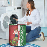 Meri Kirihimete New Zealand Laundry Basket Cute Santa NZ Animals and Pohutukawa