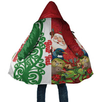 Meri Kirihimete New Zealand Personalised Cloak Cute Santa NZ Animals and Pohutukawa