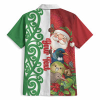 Meri Kirihimete New Zealand Personalised Hawaiian Shirt Cute Santa NZ Animals and Pohutukawa LT14 - Polynesian Pride
