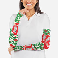 New Zealand Christmas In July Arm Sleeves Meri Kirihimete Hei Tiki Taniko Motifs Seamless