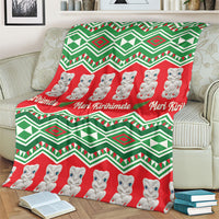 New Zealand Christmas In July Blanket Meri Kirihimete Hei Tiki Taniko Motifs Seamless