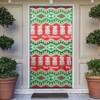 New Zealand Christmas In July Door Cover Meri Kirihimete Hei Tiki Taniko Motifs Seamless