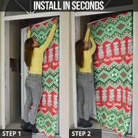 New Zealand Christmas In July Door Cover Meri Kirihimete Hei Tiki Taniko Motifs Seamless