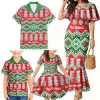 New Zealand Christmas In July Family Matching Mermaid Dress and Hawaiian Shirt Meri Kirihimete Hei Tiki Taniko Motifs Seamless LT14 - Polynesian Pride