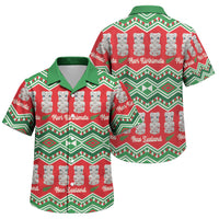 New Zealand Christmas In July Family Matching Summer Maxi Dress and Hawaiian Shirt Meri Kirihimete Hei Tiki Taniko Motifs Seamless LT14 Son's Shirt Red - Polynesian Pride