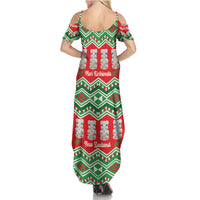 New Zealand Christmas In July Family Matching Summer Maxi Dress and Hawaiian Shirt Meri Kirihimete Hei Tiki Taniko Motifs Seamless