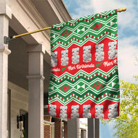 New Zealand Christmas In July Garden Flag Meri Kirihimete Hei Tiki Taniko Motifs Seamless