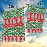 New Zealand Christmas In July Garden Flag Meri Kirihimete Hei Tiki Taniko Motifs Seamless