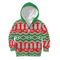 New Zealand Christmas In July Kid Hoodie Meri Kirihimete Hei Tiki Taniko Motifs Seamless