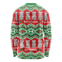 New Zealand Christmas In July Long Sleeve Shirt Meri Kirihimete Hei Tiki Taniko Motifs Seamless