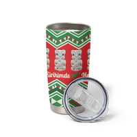 New Zealand Christmas In July Tumbler Cup Meri Kirihimete Hei Tiki Taniko Motifs Seamless