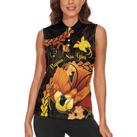 Papua New Guinea Independence Day Women Sleeveless Polo Shirt 50th Anniversary Papua Niu Gini Bird Of Paradise LT14