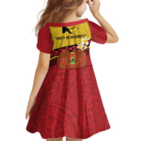 Papua New Guinea Independence Day Kid Short Sleeve Dress Since 1975 Unity In Diversity LT14 - Polynesian Pride