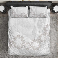 Tonga White Sunday Bedding Set Manuia le Aso Sa o Tamaiti Heilala With Ngatu Pattern LT14 White - Polynesian Pride