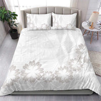 Tonga White Sunday Bedding Set Manuia le Aso Sa o Tamaiti Heilala With Ngatu Pattern LT14 - Polynesian Pride