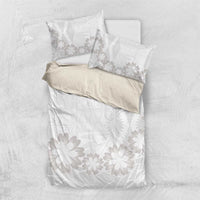 Tonga White Sunday Bedding Set Manuia le Aso Sa o Tamaiti Heilala With Ngatu Pattern LT14 US Twin 172cm x 218cm White - Polynesian Pride