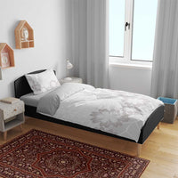 Tonga White Sunday Bedding Set Manuia le Aso Sa o Tamaiti Heilala With Ngatu Pattern LT14 - Polynesian Pride