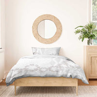 Tonga White Sunday Bedding Set Manuia le Aso Sa o Tamaiti Heilala With Ngatu Pattern LT14 - Polynesian Pride