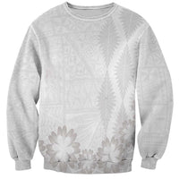 Tonga White Sunday Sweatshirt Manuia le Aso Sa o Tamaiti Heilala With Ngatu Pattern LT14 Unisex White - Polynesian Pride