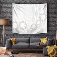 Tonga White Sunday Tapestry Manuia le Aso Sa o Tamaiti Heilala With Ngatu Pattern LT14 - Polynesian Pride